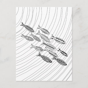 Fish Adult Coloring Postcard