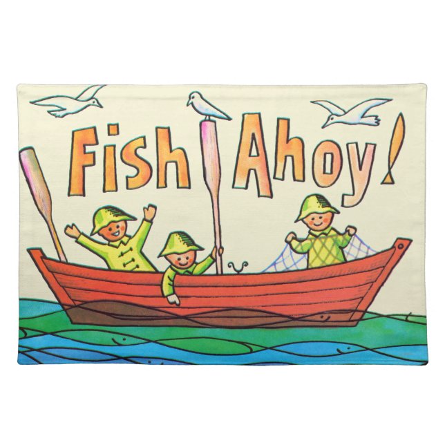 Fish Ahoy! Cloth Placemat (Front)