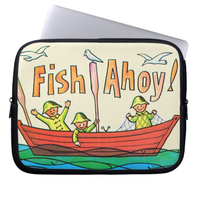 Fish Ahoy! Laptop Sleeve (Front)