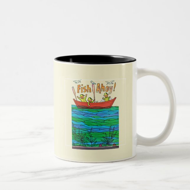Fish Ahoy! Two-Tone Coffee Mug (Right)