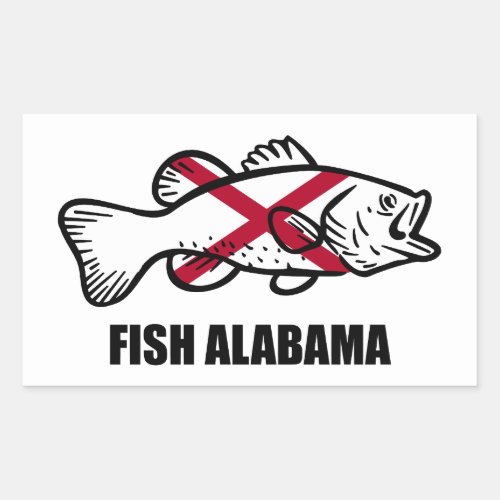 Fish Alabama Rectangular Sticker
