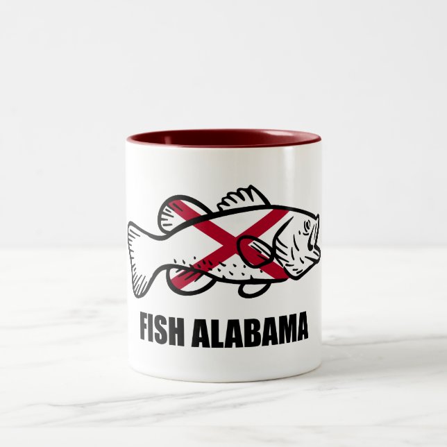 Fish Alabama Two-Tone Coffee Mug (Center)
