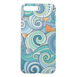 Fish Among The Waves Pattern iPhone 8 Plus/7 Plus Case