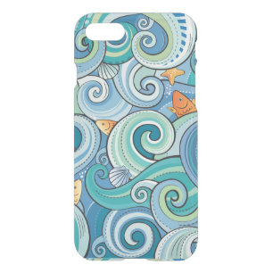 Fish Among The Waves Pattern iPhone SE/8/7 Case