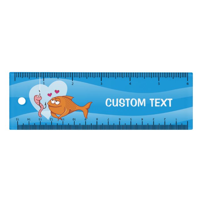 Fish and Bait in Love 6 inch Ruler (Front)