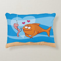 Fish and Bait in Love Accent Pillow