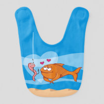 Fish and Bait in Love Baby Bib