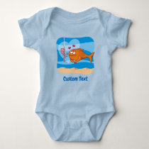 Fish and Bait in Love Baby Bodysuit