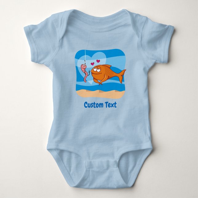 Fish and Bait in Love Baby Bodysuit (Front)