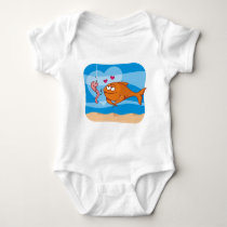 Fish and Bait in Love Baby Bodysuit