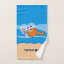 Fish and Bait in Love Bath Towel Set