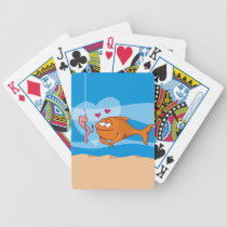 Fish and Bait in Love Bicycle Playing Cards