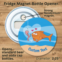 Fish and Bait in Love Bottle Opener