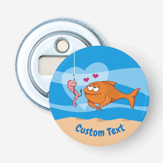 Fish and Bait in Love Bottle Opener (Front)