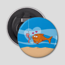 Fish and Bait in Love Bottle Opener
