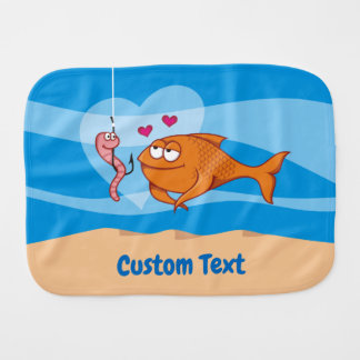 Fish and Bait in Love Burp Cloth