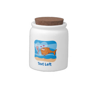 Fish and Bait in Love Candy Jar