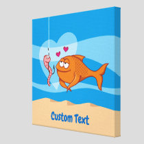 Fish and Bait in Love Canvas Print