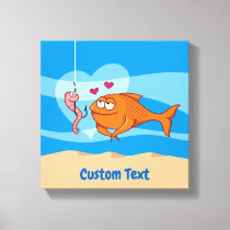 Fish and Bait in Love Canvas Print