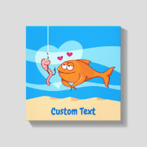 Fish and Bait in Love Canvas Print