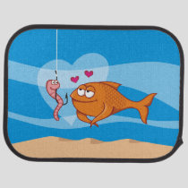 Fish and Bait in Love Car Floor Mat