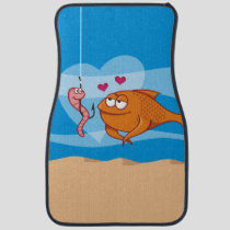 Fish and Bait in Love Car Mat