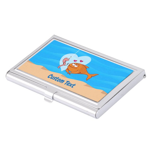 Fish and Bait in Love Case For Business Cards (Front)