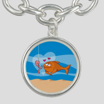 Fish and Bait in Love Charm Bracelet