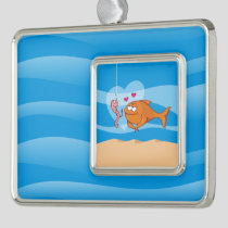 Fish and Bait in Love Christmas Ornament