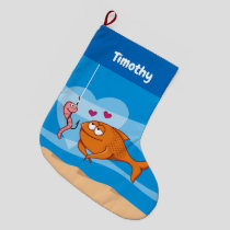 Fish and Bait in Love Christmas Stocking