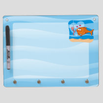 Fish and Bait in Love Dry Erase Board With Keychain Holder