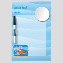 Fish and Bait in Love Dry Erase Board With Mirror