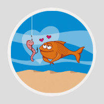 Fish and Bait in Love Edible Frosting Rounds