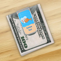 Fish and Bait in Love Gold Finish Money Clip