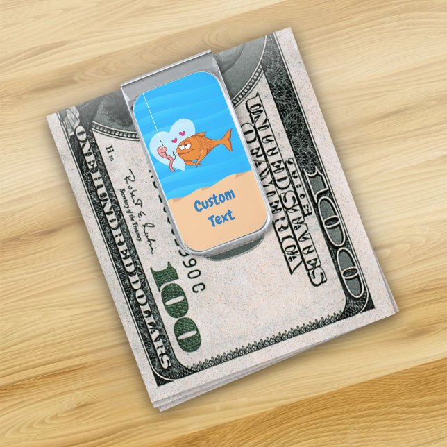 Fish and Bait in Love Gold Finish Money Clip (Creator Uploaded)