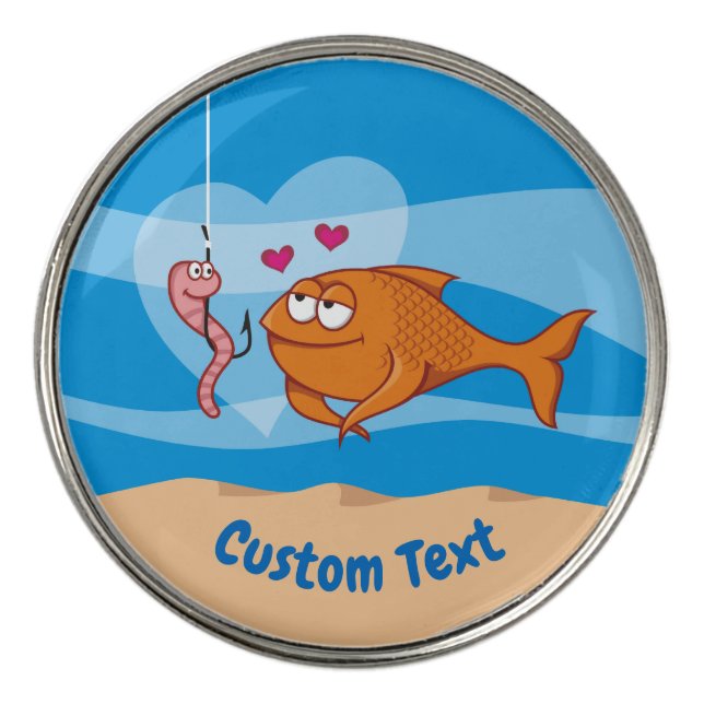 Fish and Bait in Love Golf Ball Marker (Front)
