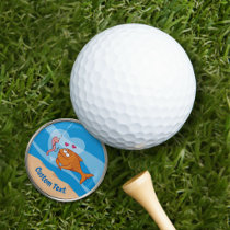 Fish and Bait in Love Golf Ball Marker