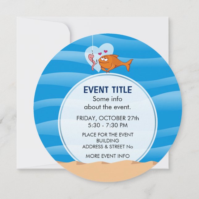 Fish and Bait in Love Invitation (Back)