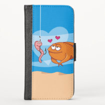 Fish and Bait in Love iPhone X Wallet Case
