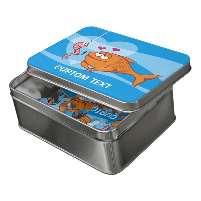 Fish and Bait in Love Jigsaw Puzzle (Lid Open)
