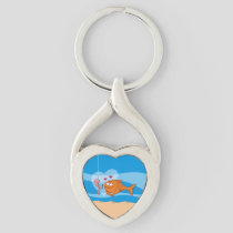 Fish and Bait in Love Keychain