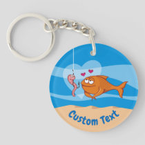 Fish and Bait in Love Keychain