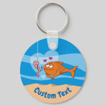 Fish and Bait in Love Keychain