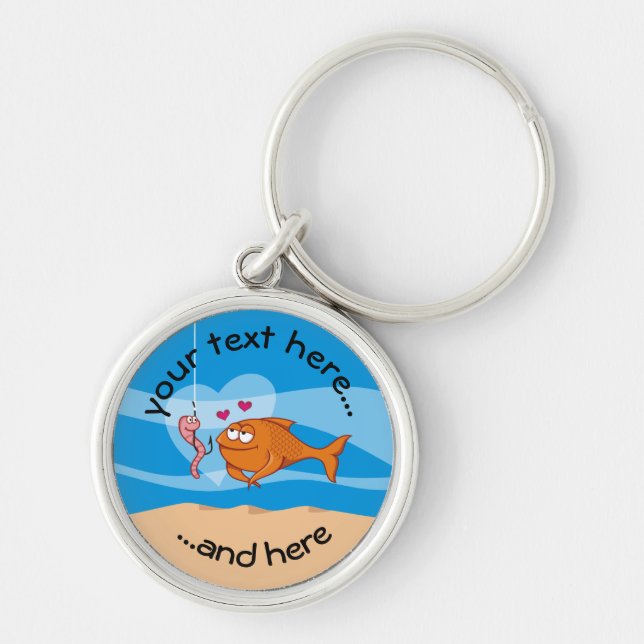 Fish and Bait in Love Keychain (Front)