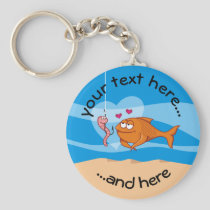 Fish and Bait in Love Keychain