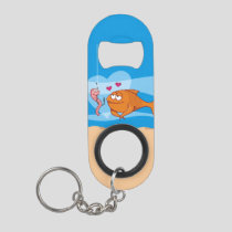 Fish and Bait in Love Keychain Bottle Opener