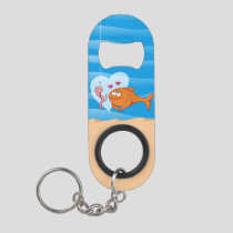 Fish and Bait in Love Keychain Bottle Opener