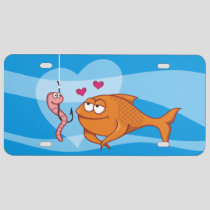 Fish and Bait in Love License Plate