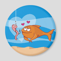 Fish and Bait in Love Magnets