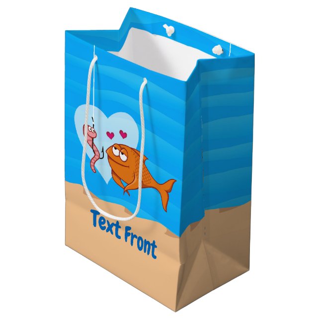 Fish and Bait in Love Medium Gift Bag (Front Angled)